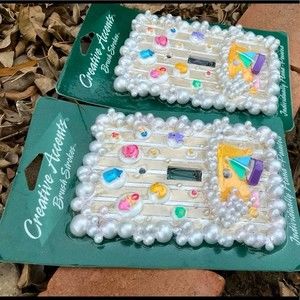 Set of 2 Rub a Dub Baby Bubbles Handpainted Lightswitch WallPlates Resin Ceramic
